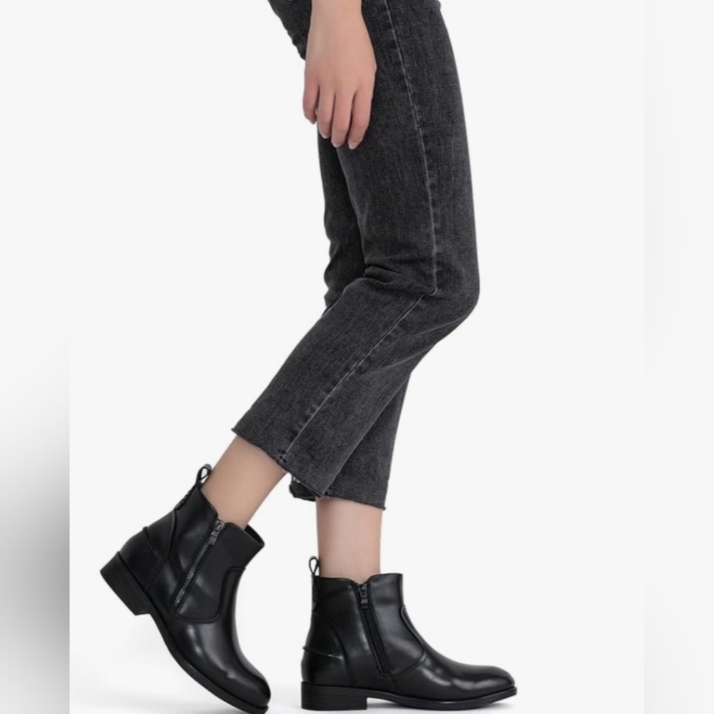 Jeossy |Womens Black Premium Leather Booties Neutral Jods Ankle Sz.8.5